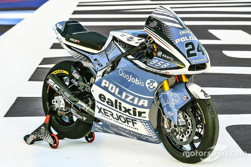 Simone Corsi, decoraci&oacute;n de la moto Forward Racing