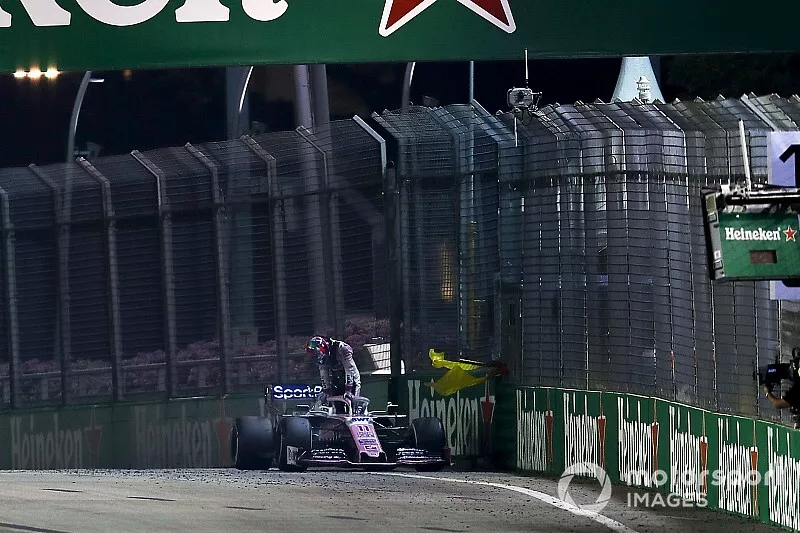 Sergio Pérez, Racing Point RP19 se retira de la carrera