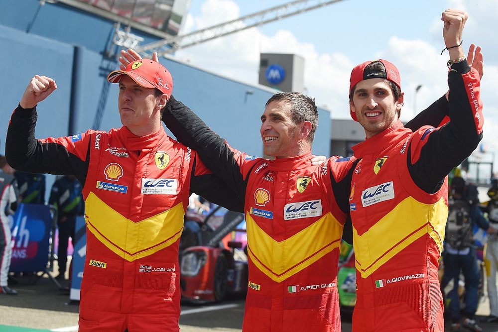 Race winners Alessandro Pier Guidi, James Calado, Antonio Giovinazzi, Ferrari AF Corse Ferrari 499P