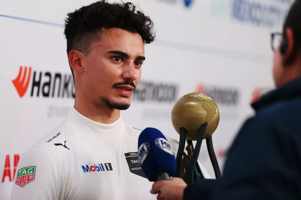 Pole man Pascal Wehrlein, Porsche, is interviewed after Qualifying
