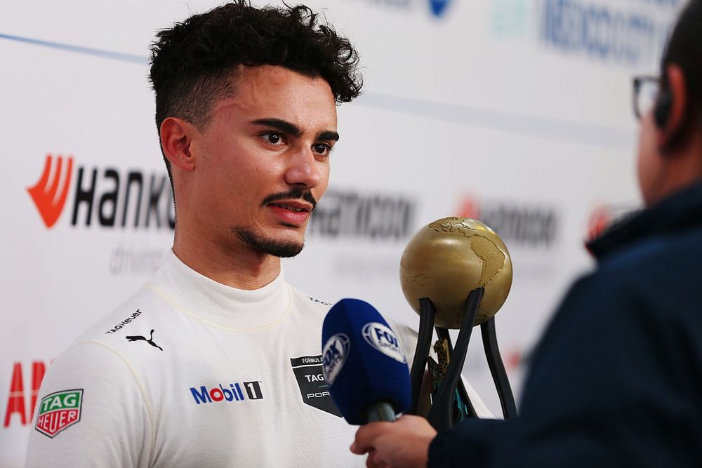 Pole man Pascal Wehrlein, Porsche, is interviewed after Qualifying