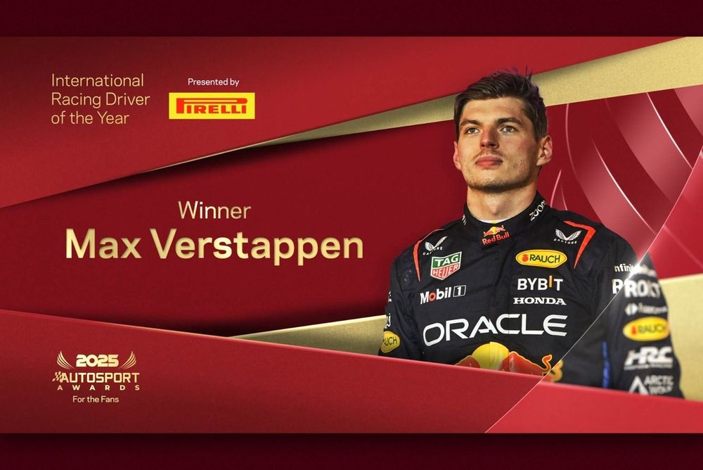 Max Verstappen, Mejor Piloto del Año en los Autosport Awards