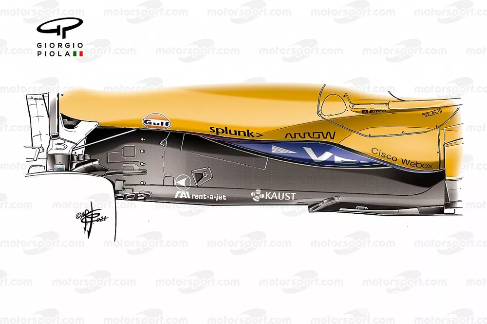 McLaren MCL35M nieuwe vloer