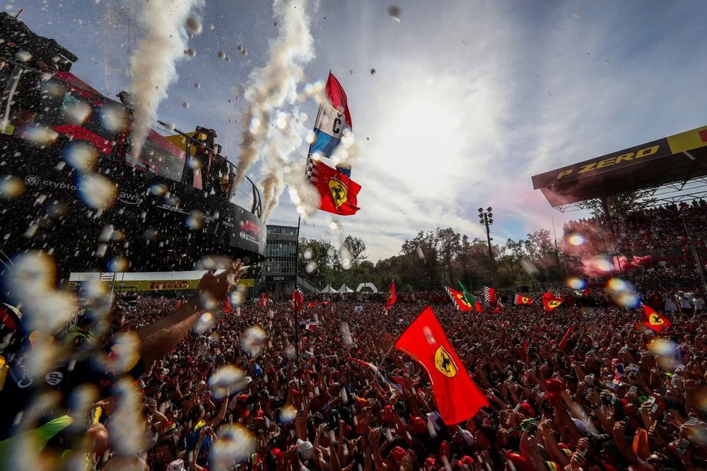 Le podium &agrave; Monza