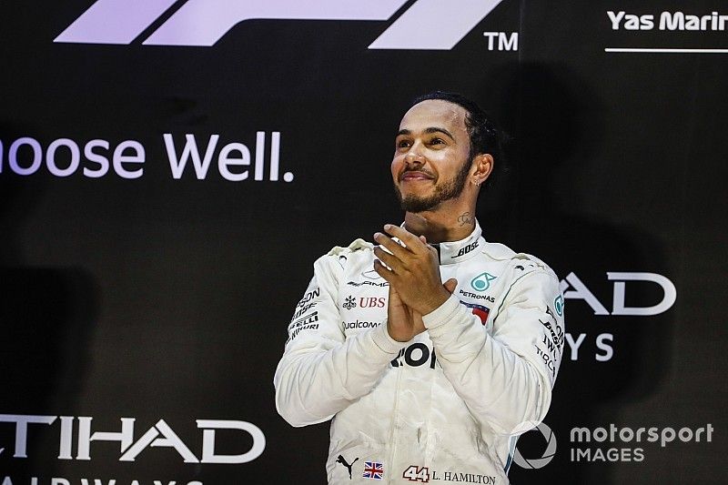 Lewis Hamilton, Mercedes AMG F1, 1st position, on the podium