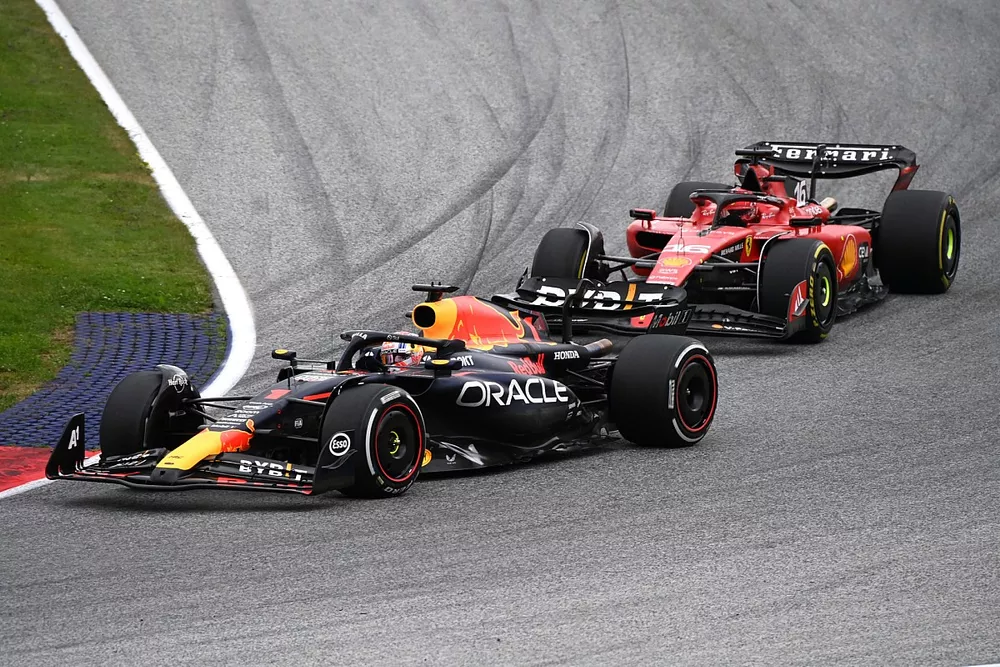 Max Verstappen, Red Bull Racing RB19, Charles Leclerc, Ferrari SF-23