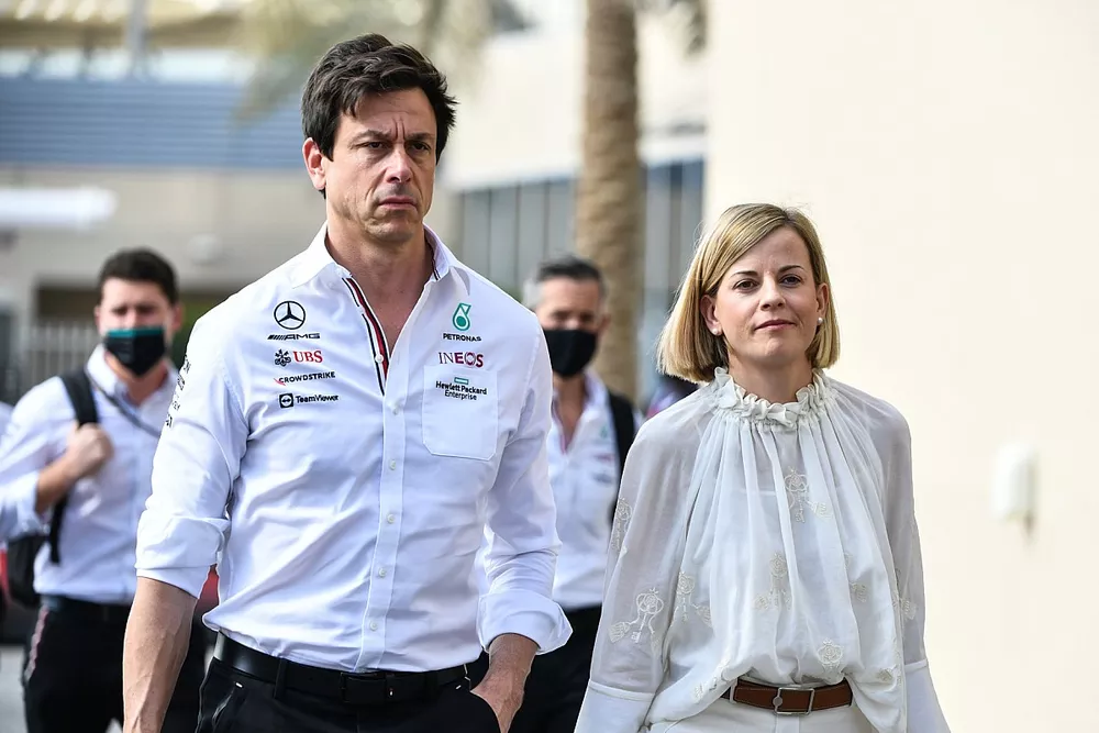 Toto Wolff, team principal et PDG, Mercedes AMG, avec sa femme Susie Wolff