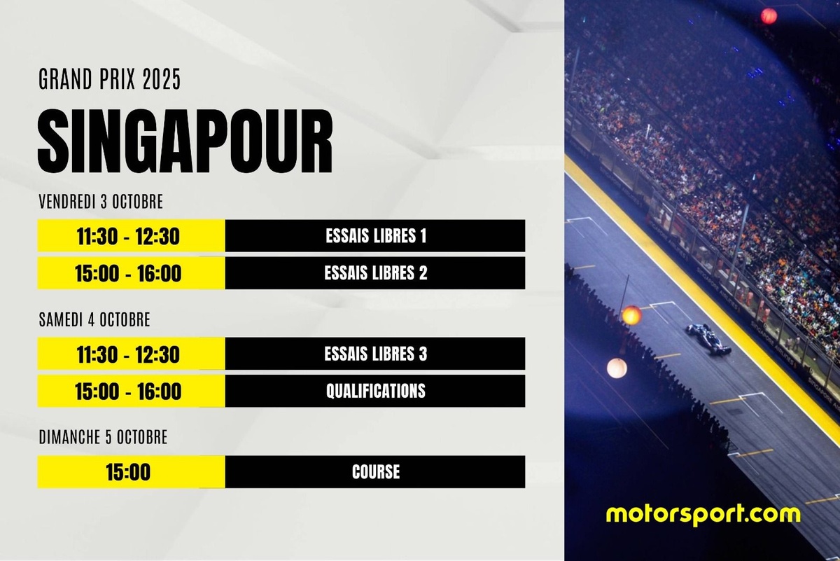 Le programme du GP de Singapour F1 2025 : dates, horaires et infos