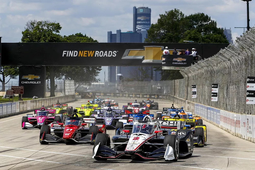Josef Newgarden, Team Penske Chevrolet, Colton Herta, Andretti Autosport Honda, Rinus VeeKay, Ed Carpenter Racing Chevrolet, Alexander Rossi, Andretti Autosport Honda