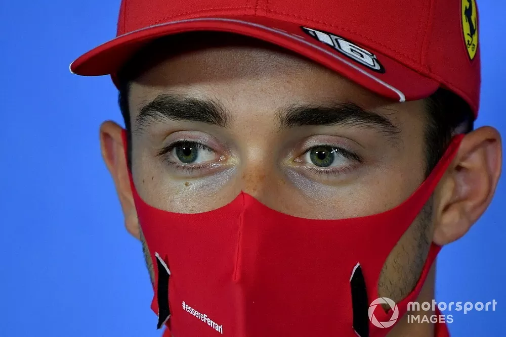 Charles Leclerc, Ferrari in the press conference 