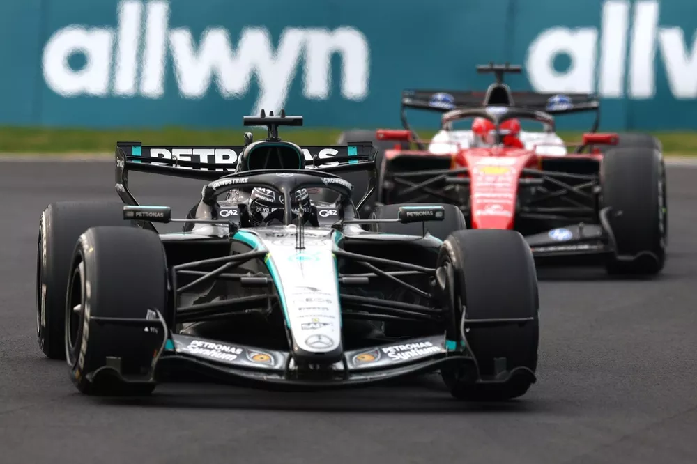 Charles Leclerc, Ferrari, George Russell, Mercedes