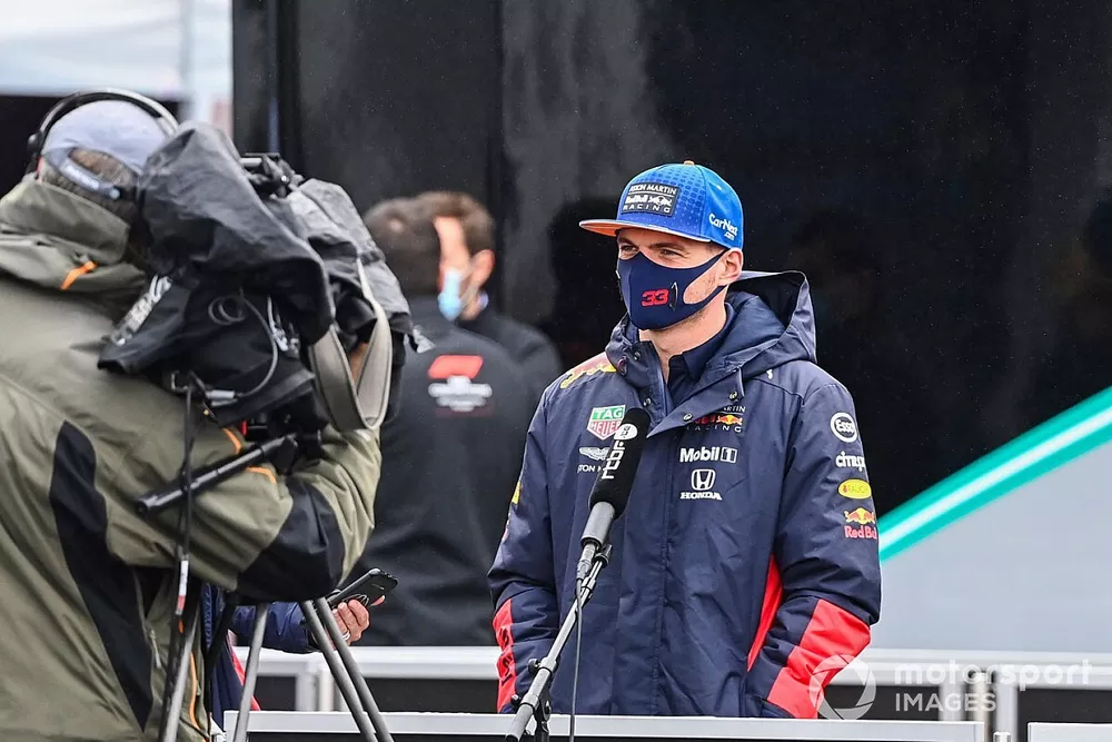 Max Verstappen, Red Bull Racing talks to the press 