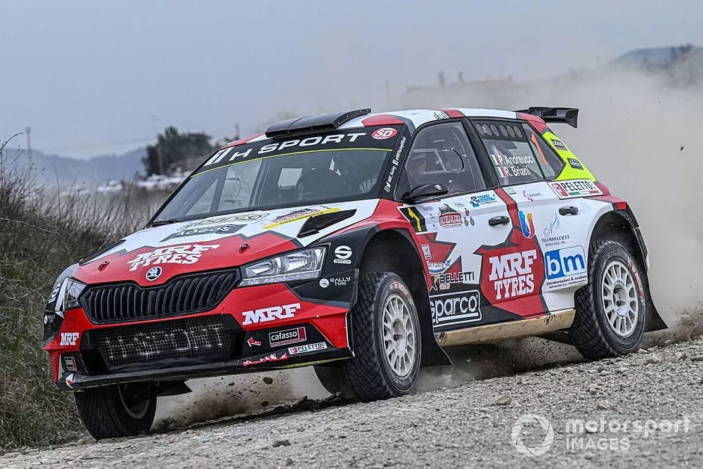 Paolo Andreucci, Rudy Briani, Team MRF Tyres, Skoda Fabia Rally2 Evo