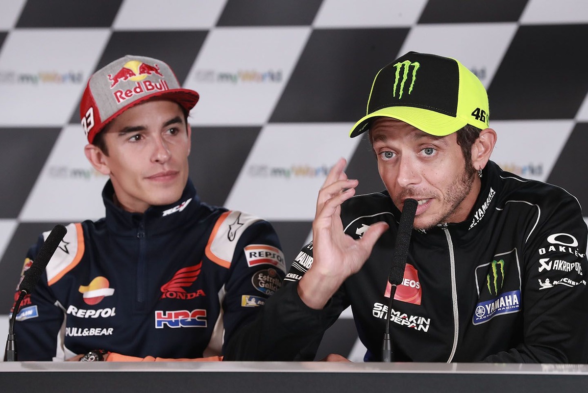 Marc Marquez reacts as Valentino Rossi leaves him off main MotoGP rivals list
