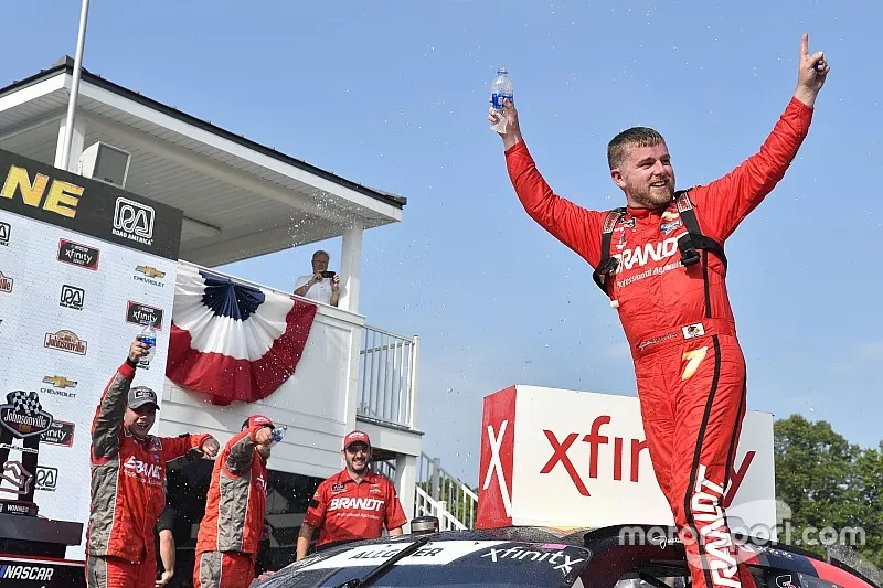 Race winner Justin Allgaier, JR Motorsports, Chevrolet Camaro BRANDT Professional Agriculture