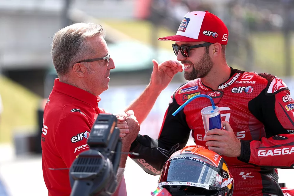 Herv&eacute; Poncharal, team manager Tech3, Jonas Folger, Tech3 GASGAS Factory Racing