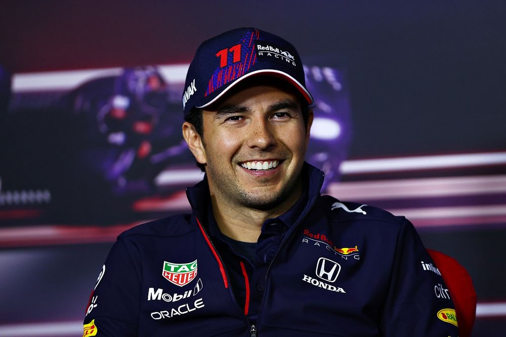 Sergio Pérez, Red Bull Racing durante la conferencia de prensa