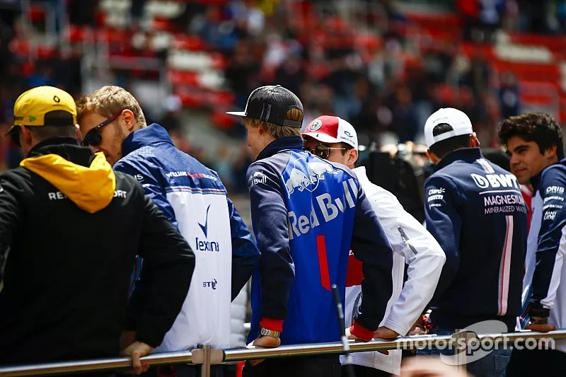 Nico Hulkenberg, Renault Sport F1 Team, Sergey Sirotkin, Williams Racing, Brendon Hartley, Toro Rosso, Charles Leclerc, Sauber, Esteban Ocon, Force India, y Lance Stroll, Williams Racing