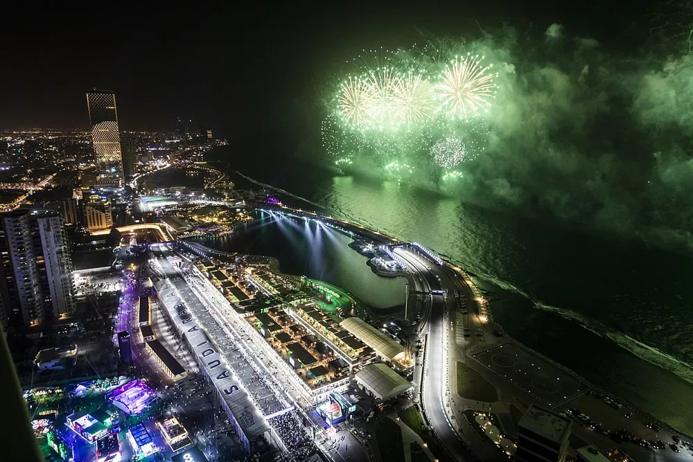 Les feux d'artifices &agrave; la fin de la course