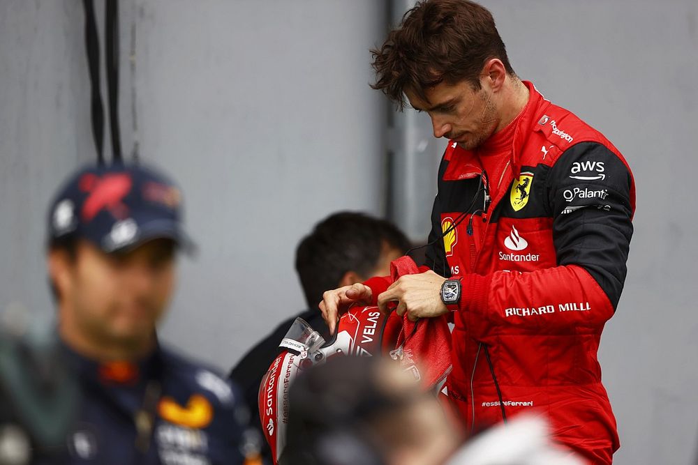 Charles Leclerc, Ferrari, en Parc Ferme