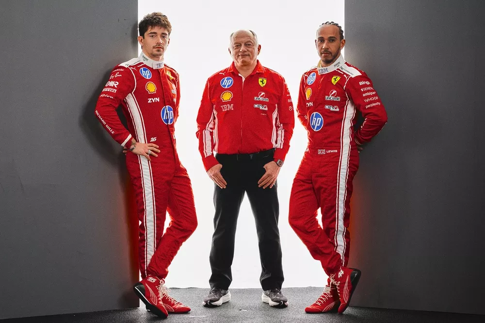 Lewis Hamilton, Charles Leclerc $ Fr&eacute;d&eacute;ric Vasseur, Ferrari