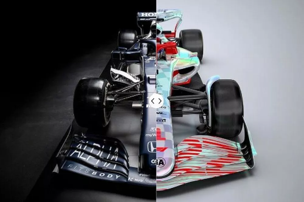 Comparison: 2021 F1 car vs. 2022 F1 car