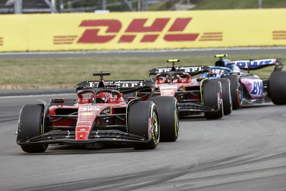 Charles Leclerc, Ferrari SF-23, Carlos Sainz, Ferrari SF-23, Pierre Gasly, Alpine A523