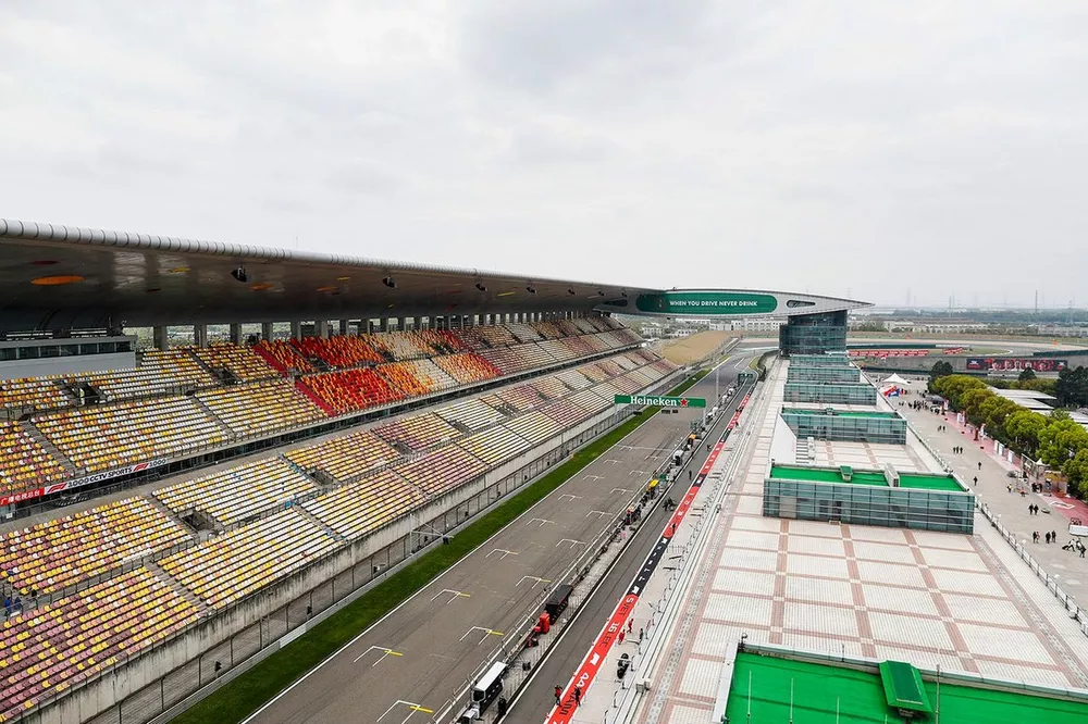 Recta de meta del circuito de Shanghai