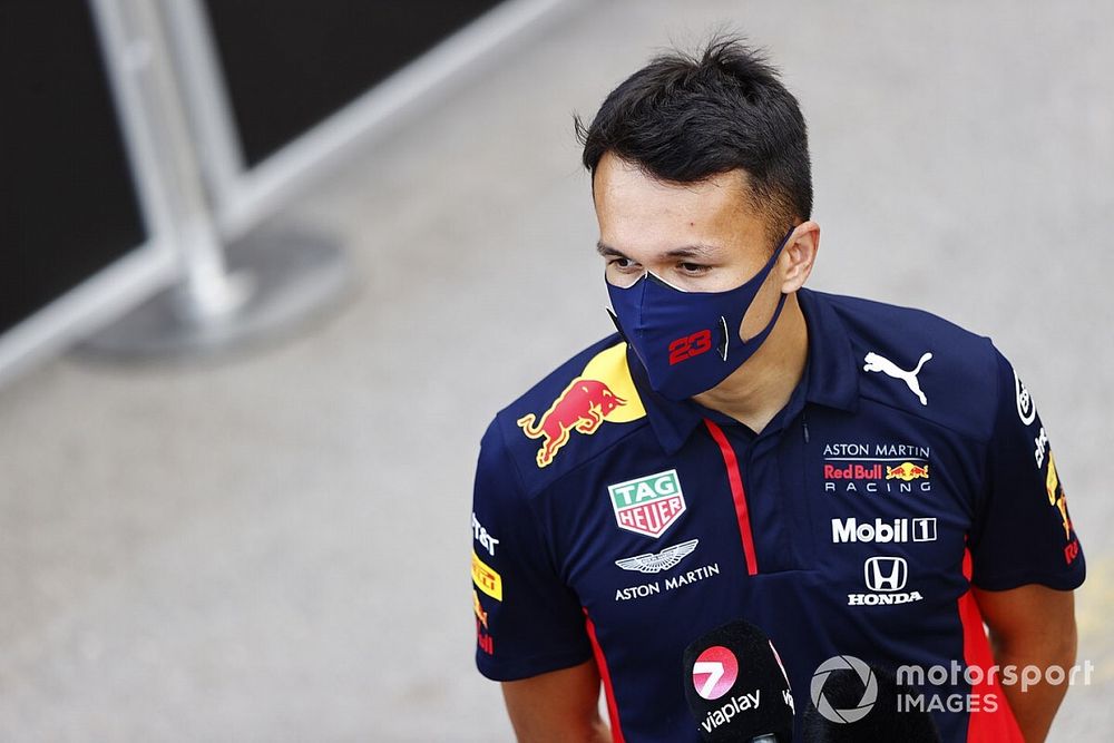 Alex Albon, Red Bull Racing, gives an interview