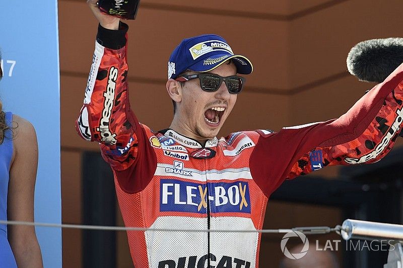 Podio: tercero Jorge Lorenzo, Ducati Team