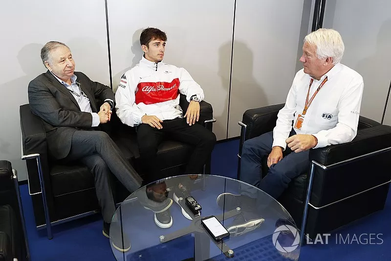 Charlie Whiting, Jean Todt, Presidente de la FIA, Charles Leclerc, Sauber F1 Team
