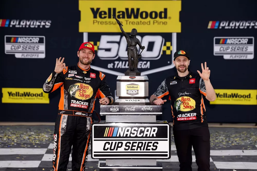 Chase Briscoe and crew chief James Small, Joe Gibbs Racing Toyota 
