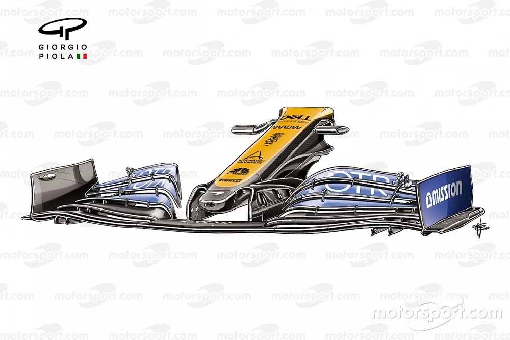 McLaren MCL35 aler&oacute;n delantero