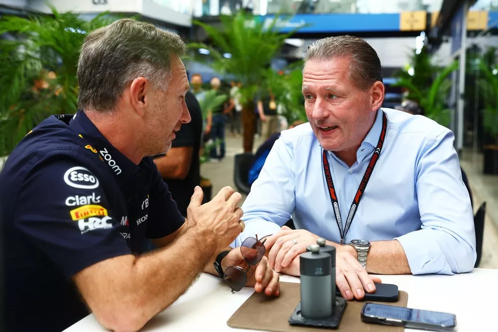 Oracle Red Bull Racing Team Principal Christian Horner, Jos Verstappen