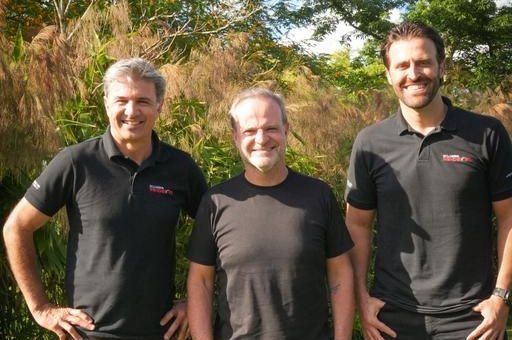 Rubens Barrichello, Átila Abreu e Christian Fittipaldi