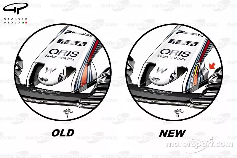 Williams FW40: Nase, Vergleich