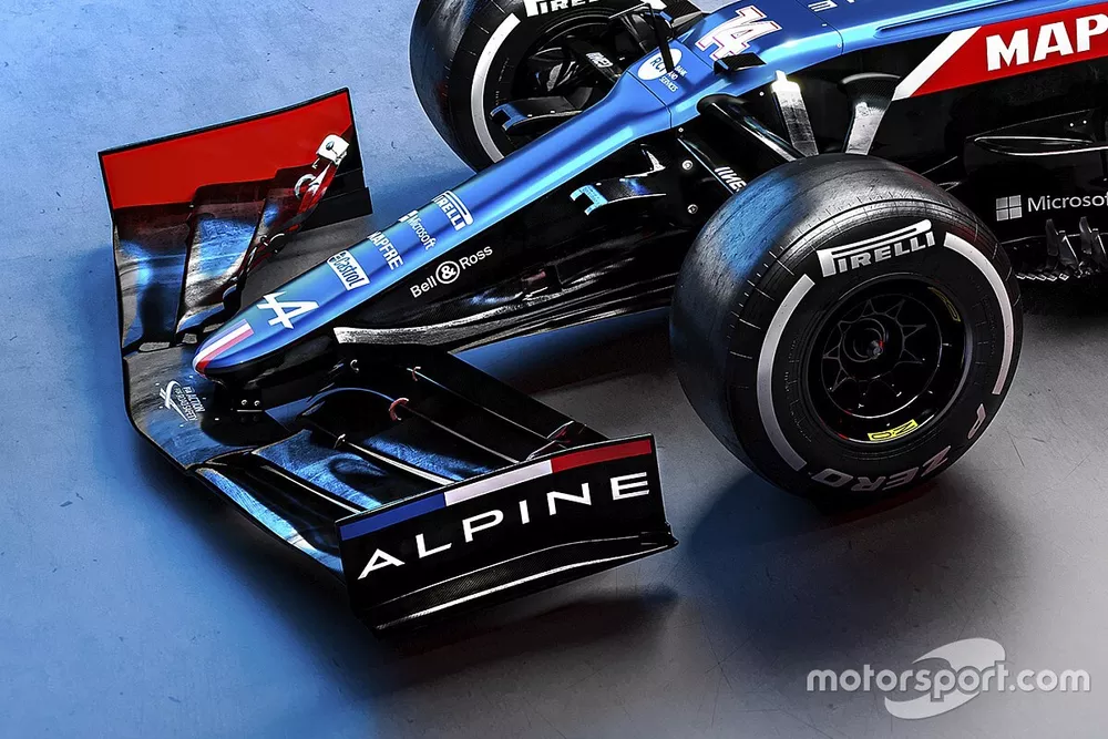 Detalle del aler&oacute;n delantero del Alpine A521