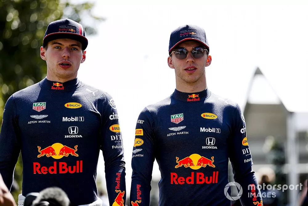Max Verstappen, Red Bull Racing and Pierre Gasly, Red Bull Racing 