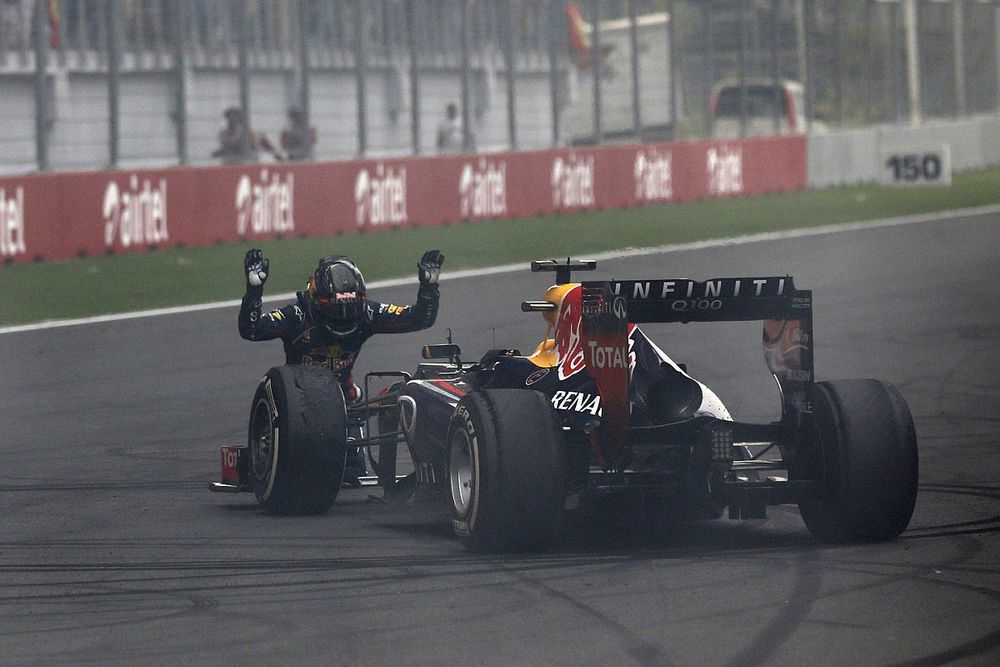 Sebastian Vettel, Red Bull Racing, alaba su coche