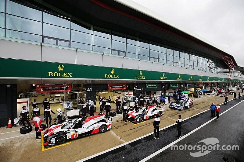 #7 Toyota Gazoo Racing Toyota TS050: Mike Conway, Kamui Kobayashi, Jose Maria Lopez, #8 Toyota Gazoo Racing Toyota TS050: S&eacute;bastien Buemi, Kazuki Nakajima, Fernando Alonso, in the pits