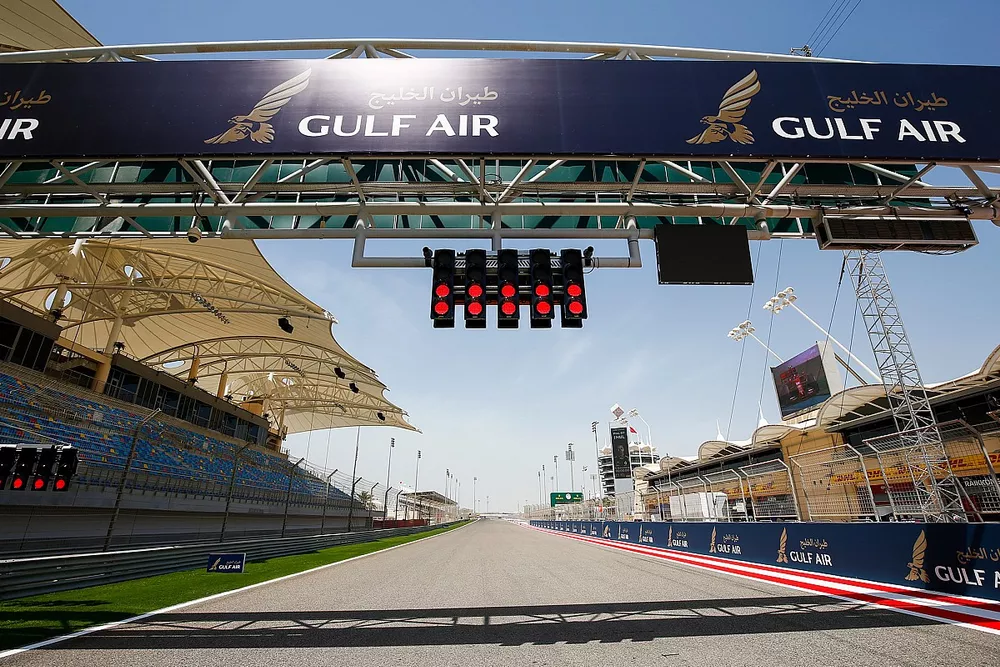 Start/Finish Straight with lights