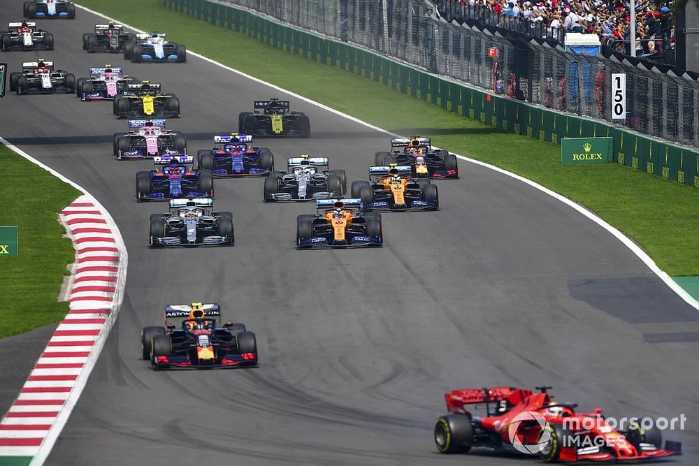 Sebastian Vettel, Ferrari SF90, Alex Albon, Red Bull RB15, Carlos Sainz Jr., McLaren MCL34, Lewis Hamilton, Mercedes AMG F1 W10, Lando Norris, McLaren MCL34, Valtteri Bottas, Mercedes AMG W10