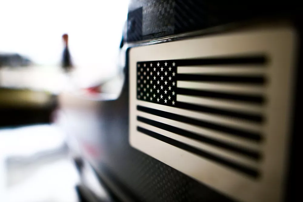US flag on the Haas F1 Team VF-18
