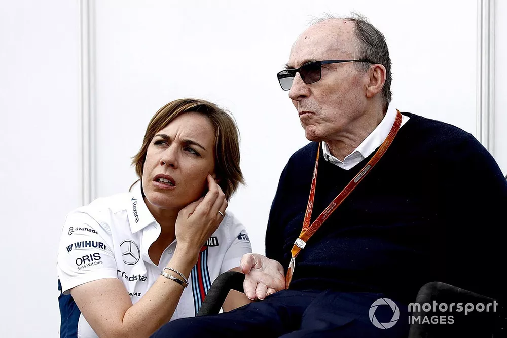 Claire Williams, Subdirectora del equipo Williams con su padre Sir Frank Williams, Director del equipo