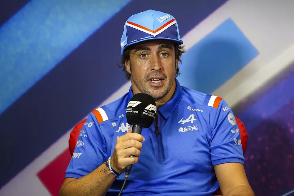 Fernando Alonso, Alpine F1 Team en conf&eacute;rence de presse
