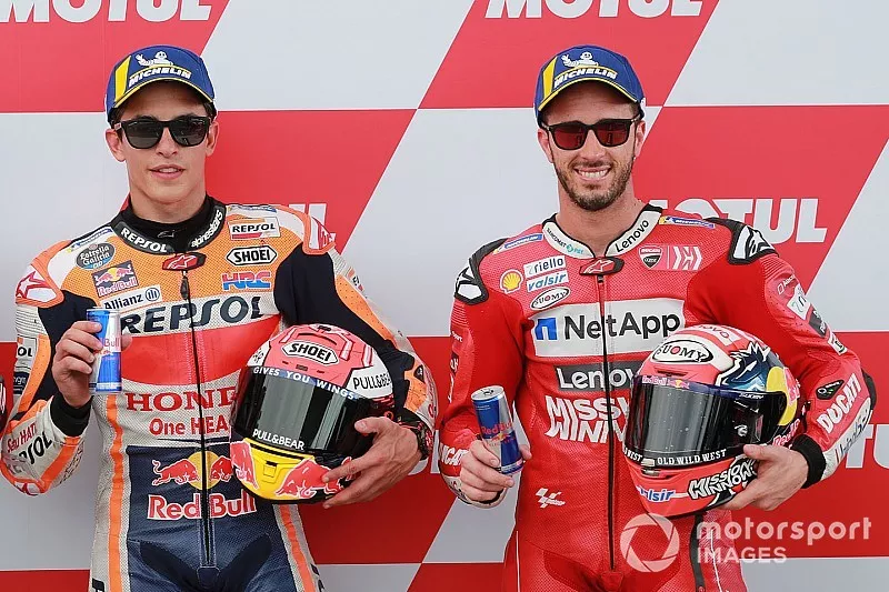 Polesitter Marc Marquez, Repsol Honda Team, third place, Andrea Dovizioso, Ducati Team