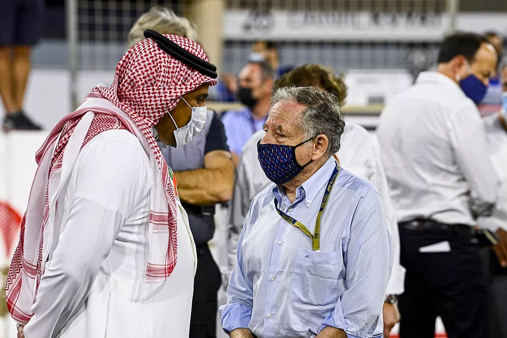 El Pr&iacute;ncipe Khalid Bin Sultan Al Faisal, presidente de la Federaci&oacute;n de Automovilismo de Arabia Saudita, con Jean Todt, Presidente de la FIA