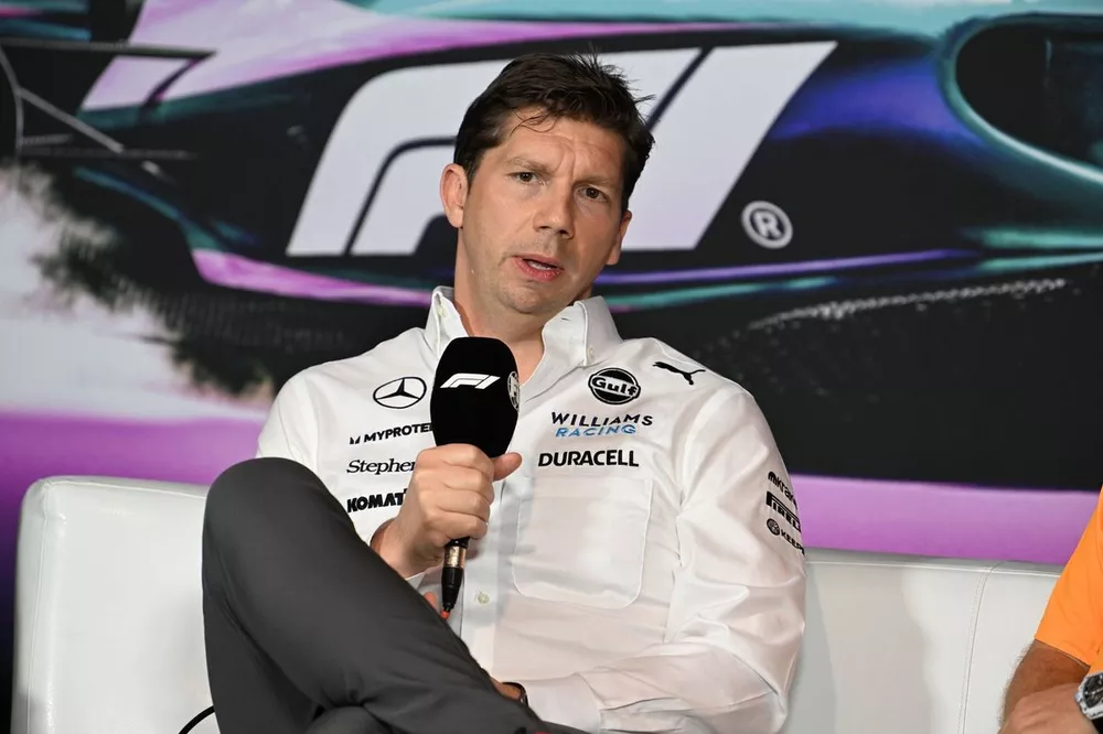 James Vowles, team principal Williams Racing, &agrave; la conf&eacute;rence de presse des directeurs d'&eacute;quipe