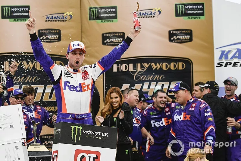 Race Winner Denny Hamlin, Joe Gibbs Racing, Toyota Camry