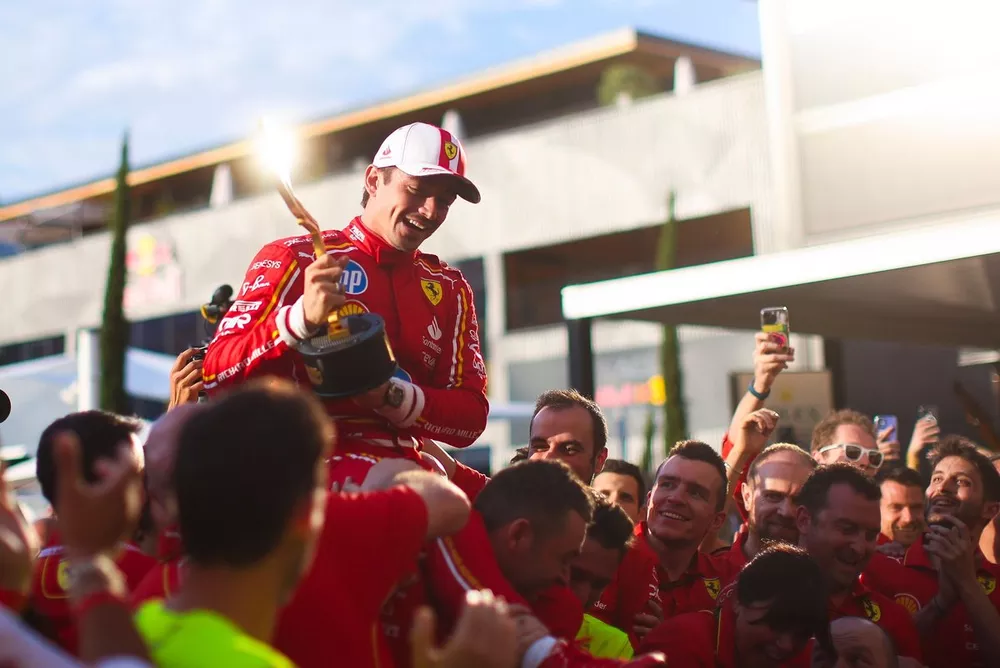Race winner Charles Leclerc, Ferrari